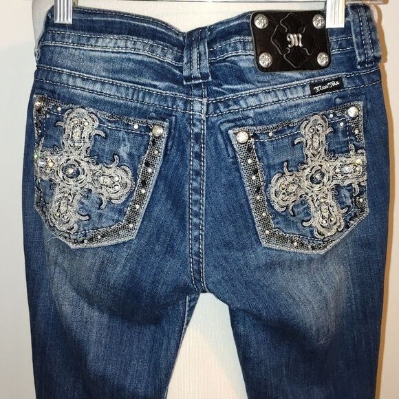 Miss me size 26 skinny jeans embellished pockets with cross - Picture 2 of 11